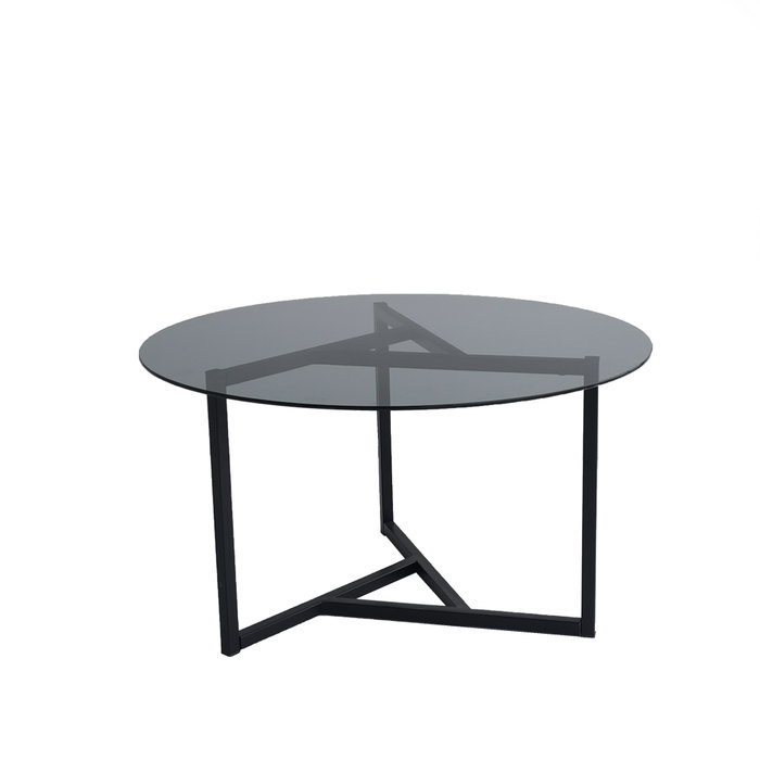 Hanah Home Trio Mesa de Centro de Cristal Templado Fume y Negro